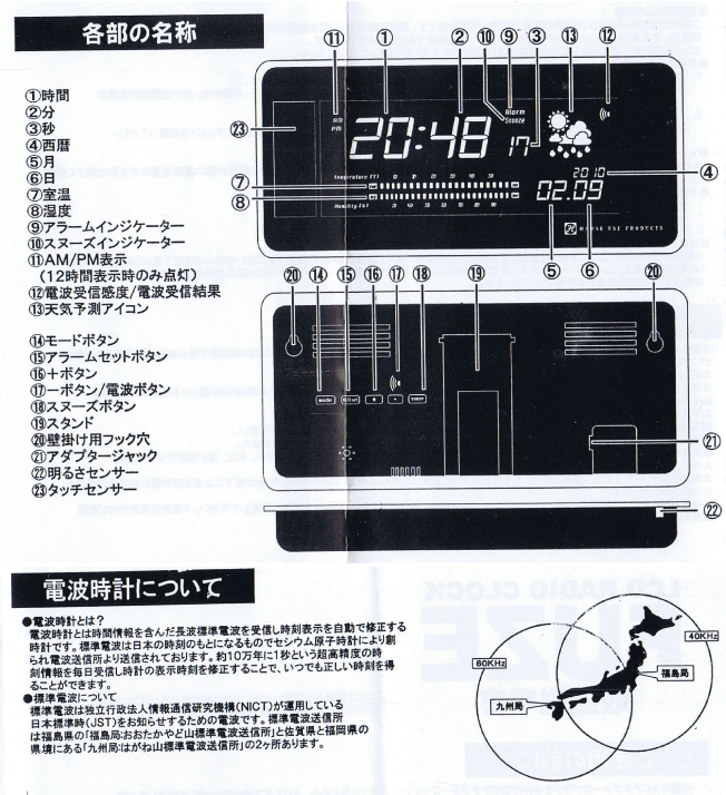 LCD RADIO CLOCK　FUZEの説明08